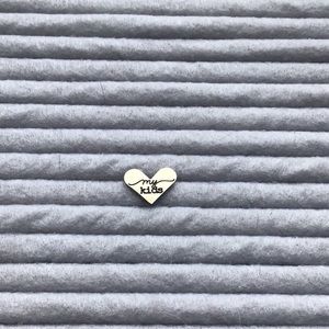 Mini Silver “my kids” Heart Plate